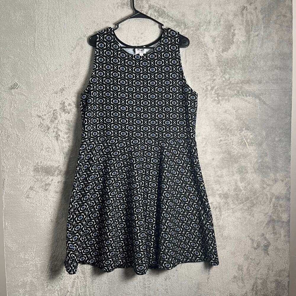 Leota Dia &‎ CO Geo Jacquard Dress Size 2L Black New